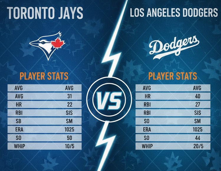 Toronto Blue Jays vs Dodgers Match Player Stats