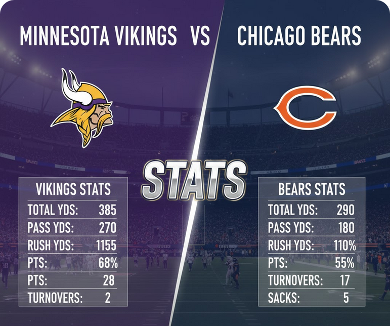 Minnesota Vikings vs Chicago Bears Match Player Stats